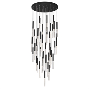 CWI Lighting Dragonswatch LED Integrated Metal Chandelier with Black Finish