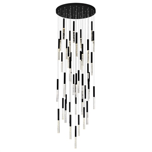 CWI Lighting Dragonswatch LED Integrated Metal Chandelier with Black Finish