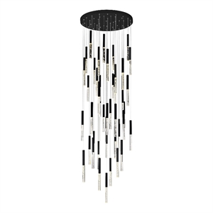 CWI Lighting Dragonswatch LED Integrated Metal Chandelier with Black Finish