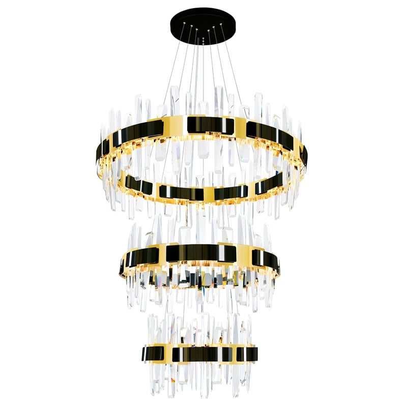 CWI Lighting Aya LED Integrated Pearl Black Metal Chandelier