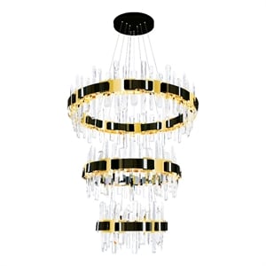 CWI Lighting Aya LED Integrated Pearl Black Metal Chandelier