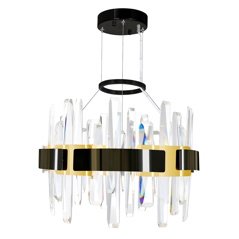 CWI Lighting Aya LED Integrated Pearl Black Metal Chandelier