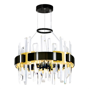 CWI Lighting Aya LED Integrated Pearl Black Metal Chandelier