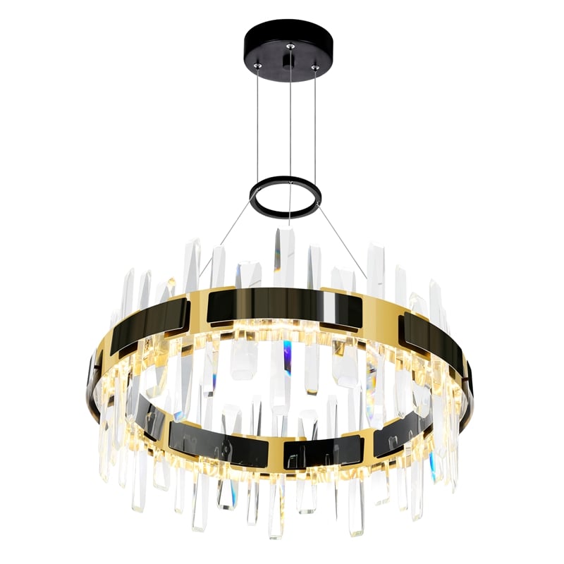 CWI Lighting Aya LED Integrated Pearl Black Metal Chandelier