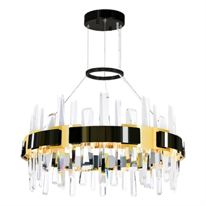 CWI Lighting Aya LED Integrated Pearl Black Metal Chandelier