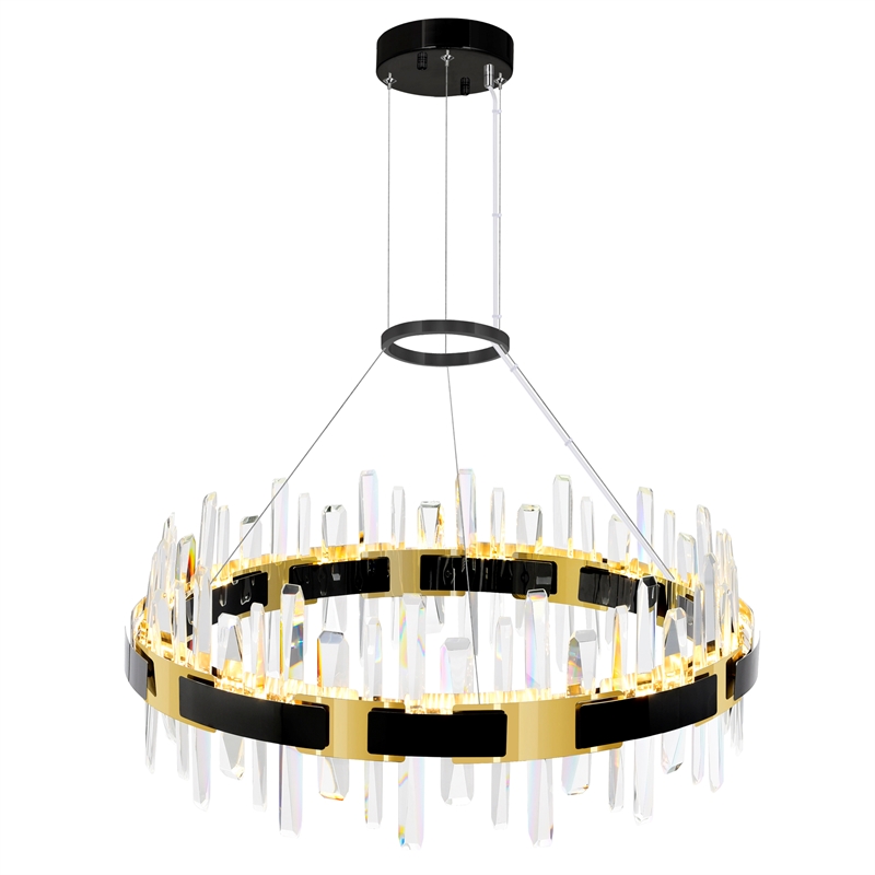CWI Lighting Aya LED Integrated Pearl Black Metal Chandelier