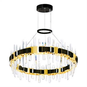 CWI Lighting Aya LED Integrated Pearl Black Metal Chandelier