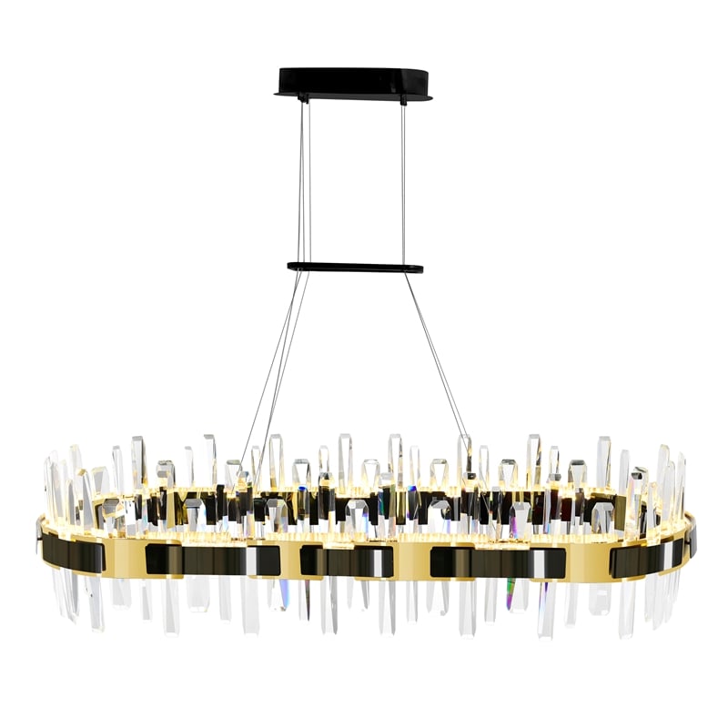 CWI Lighting Aya LED Integrated Pearl Black Metal Chandelier