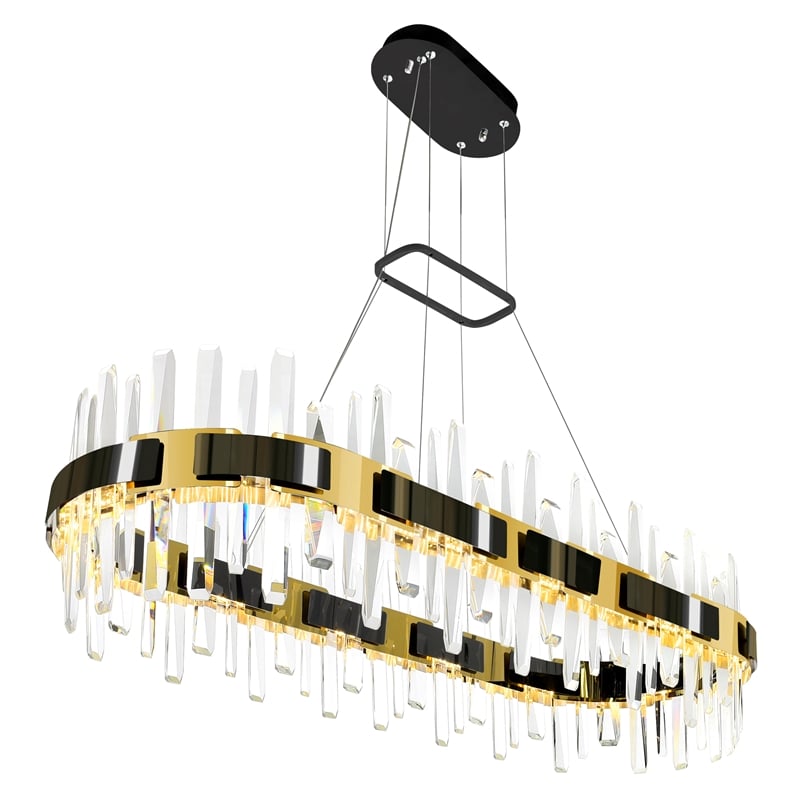 CWI Lighting Aya LED Integrated Pearl Black Metal Chandelier