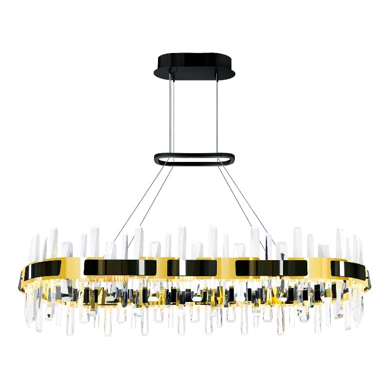 CWI Lighting Aya LED Integrated Pearl Black Metal Chandelier
