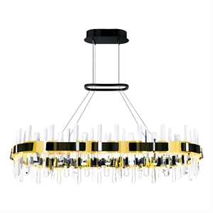 CWI Lighting Aya LED Integrated Pearl Black Metal Chandelier