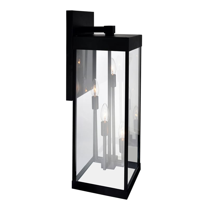 CWI Lighting Windsor 4 Light Modern Black Metal Outdoor Wall Light
