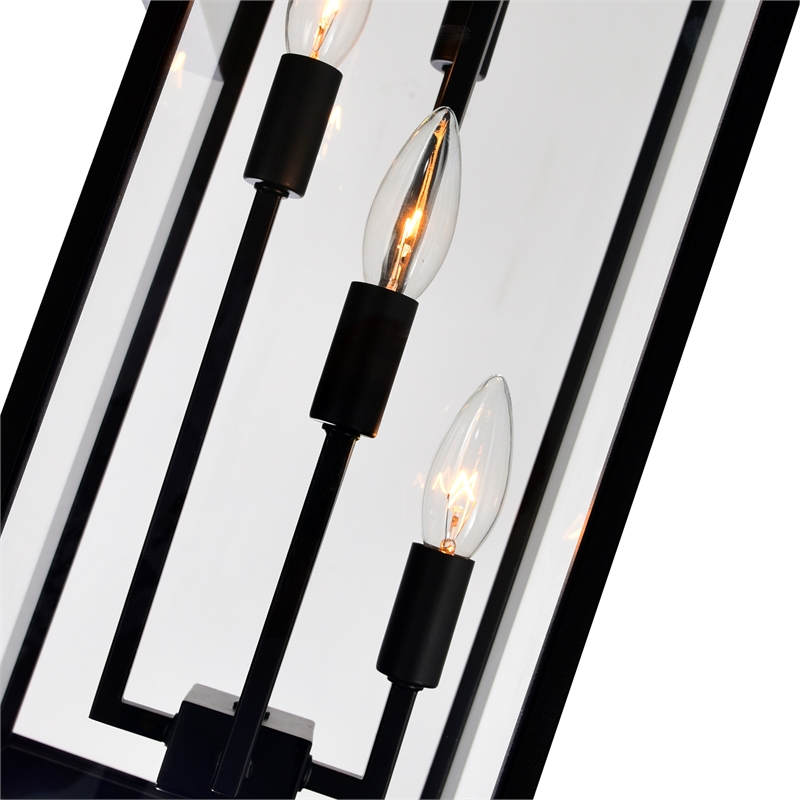 CWI Lighting Windsor 4 Light Modern Black Metal Outdoor Wall Light