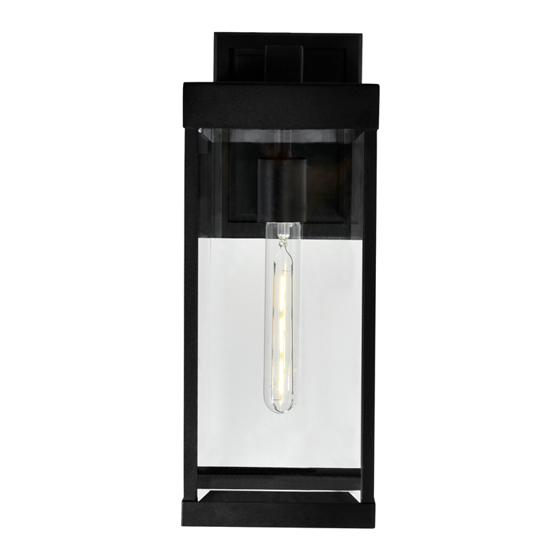 CWI Lighting Windsor 1 Light Modern Black Metal Outdoor Wall Light