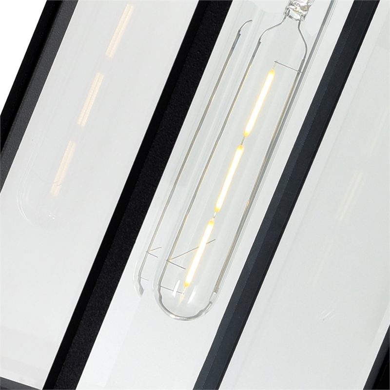CWI Lighting Windsor 1 Light Modern Black Metal Outdoor Wall Light
