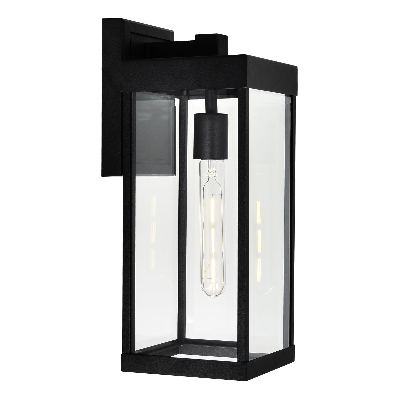 CWI Lighting Windsor 1 Light Modern Black Metal Outdoor Wall Light