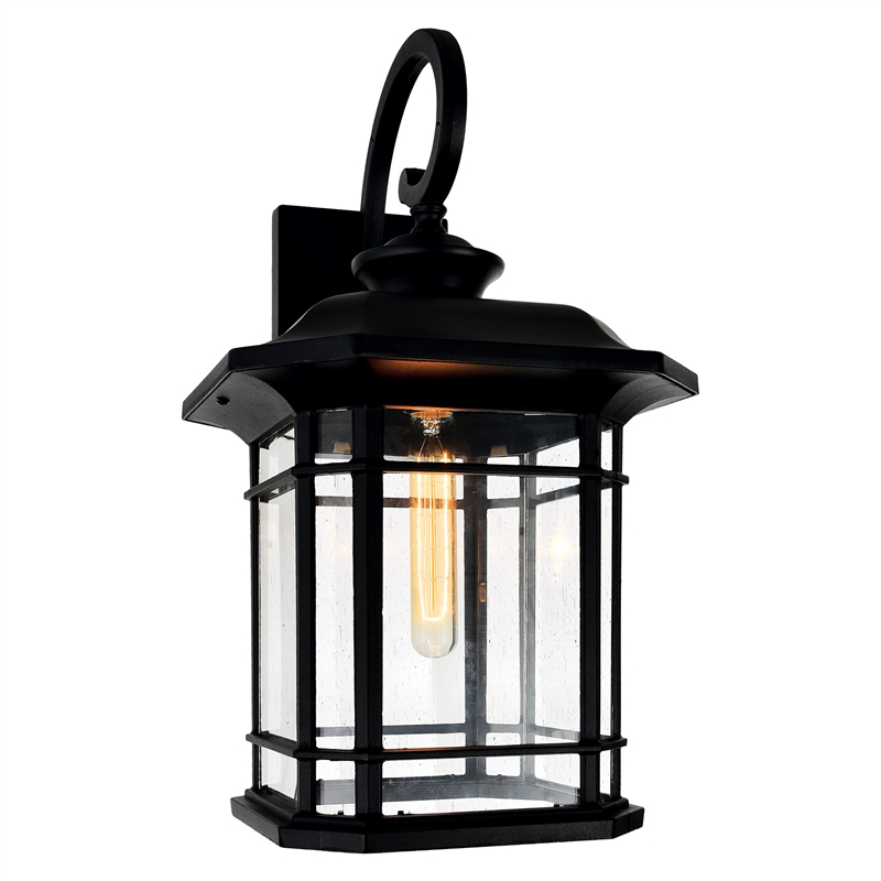 CWI Lighting Blackburn 1 Light Black Metal Outdoor Wall Light