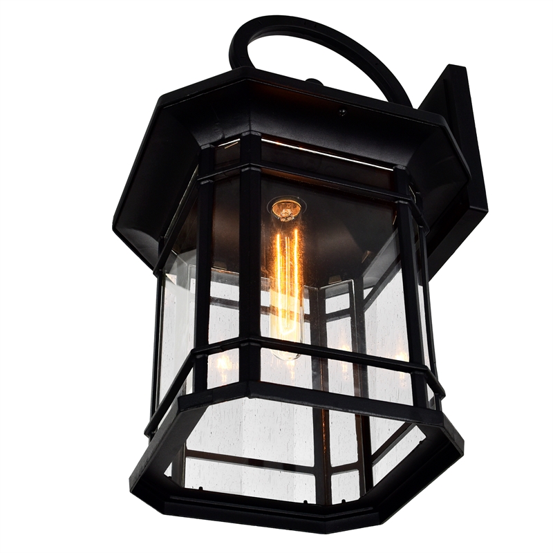 CWI Lighting Blackburn 1 Light Black Metal Outdoor Wall Light