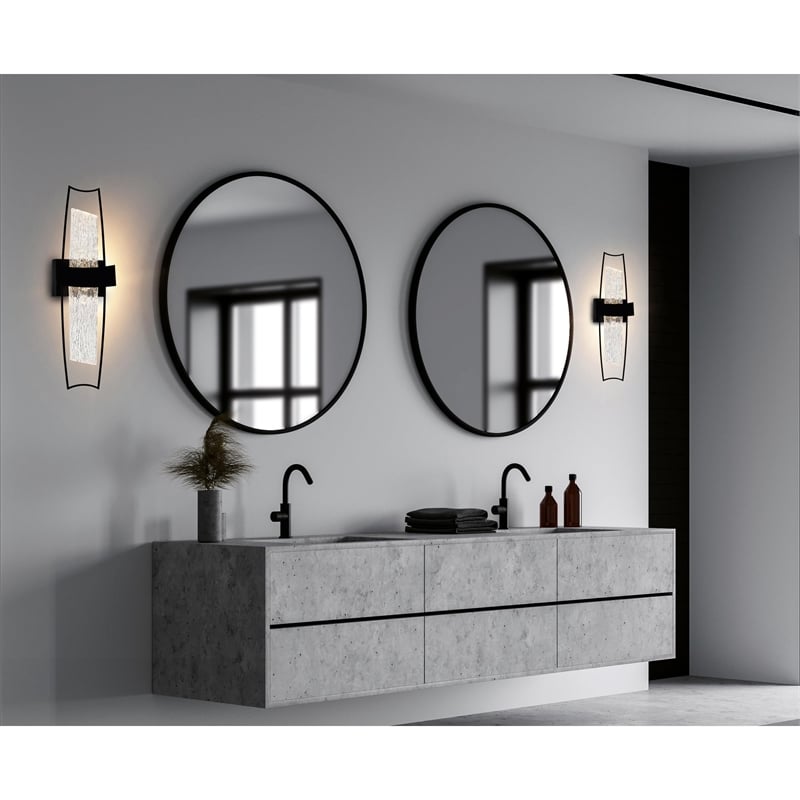 CWI Lighting Guadiana Integrated LED Black Wall Light