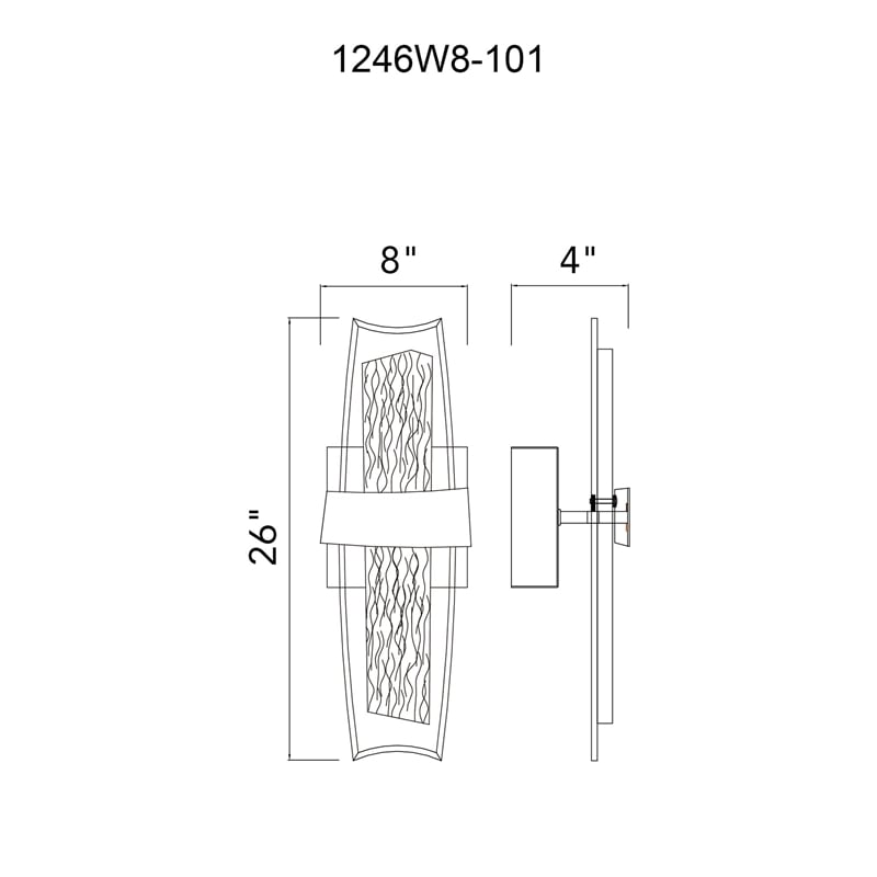 CWI Lighting Guadiana Integrated LED Black Wall Light