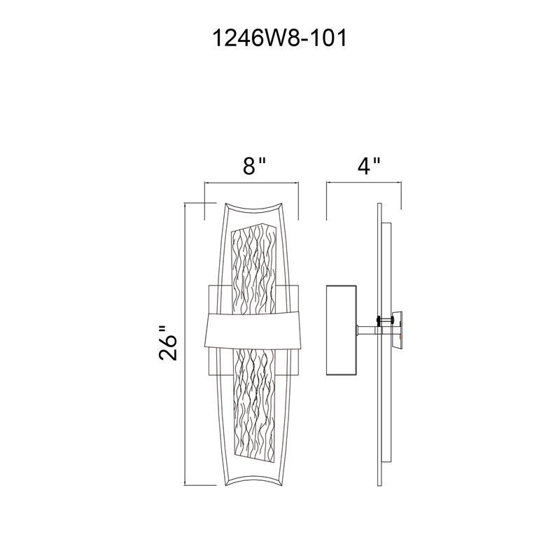 CWI Lighting Guadiana Integrated LED Black Wall Light