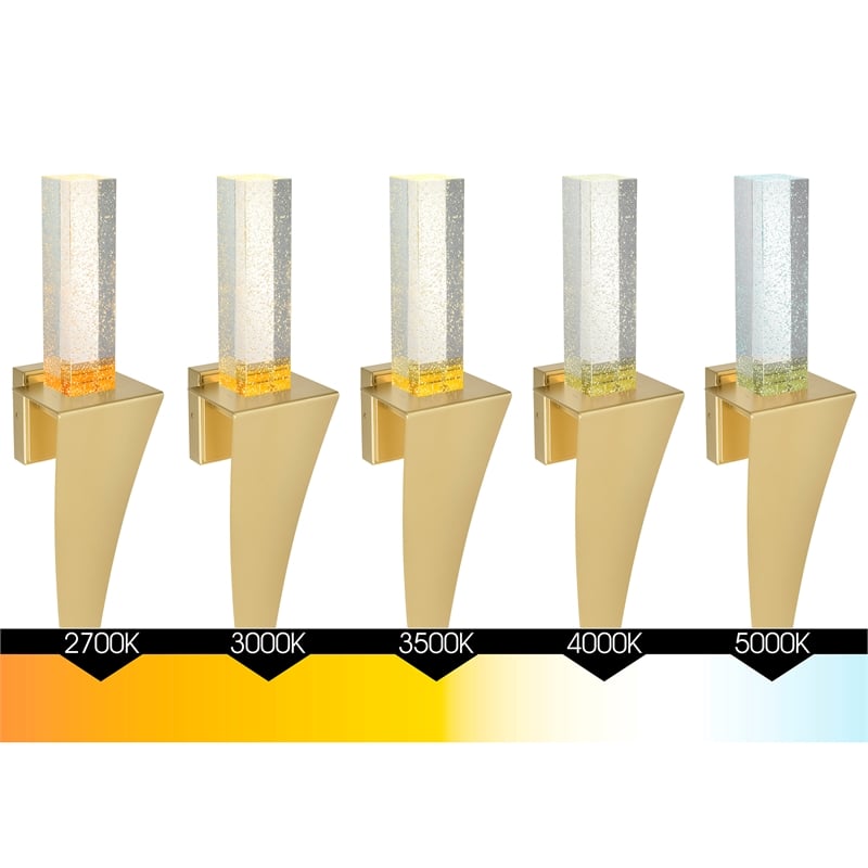 CWI Lighting Catania Integrated LED Satin Gold Wall Light