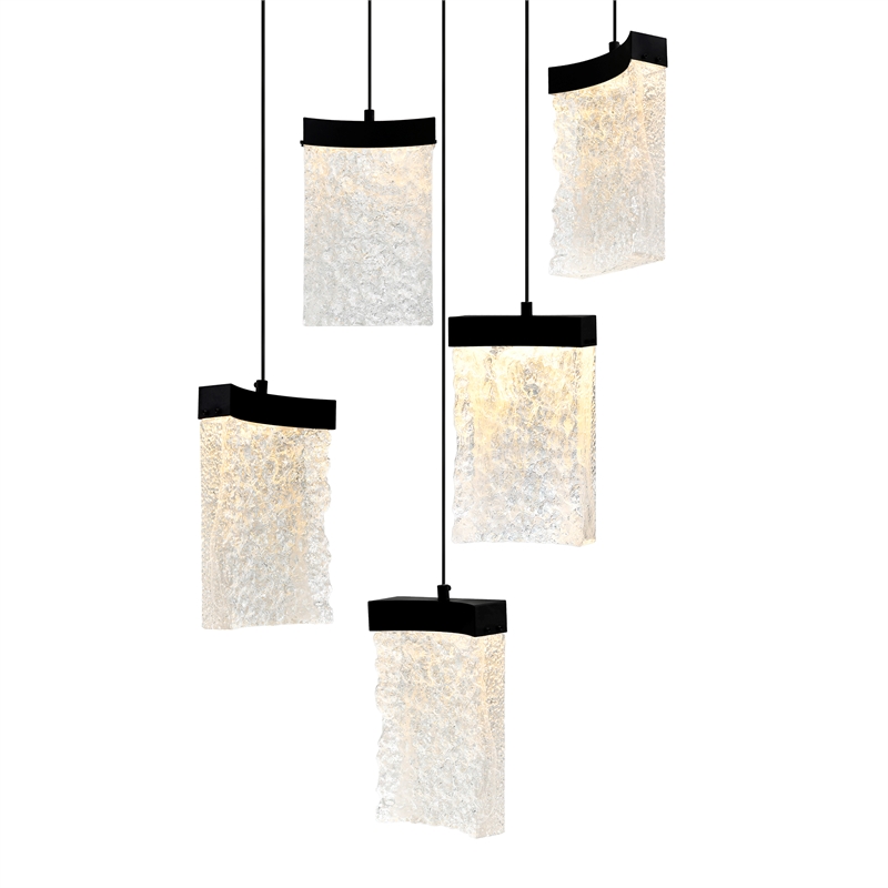 CWI Lighting Lava Integrated LED Black Mini Pendant