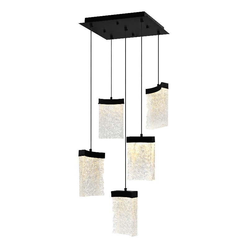 CWI Lighting Lava Integrated LED Black Mini Pendant