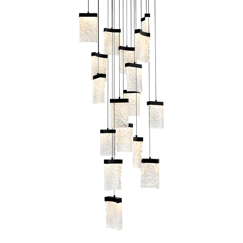 CWI Lighting Lava Integrated LED Black Chandelier