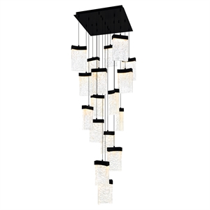 CWI Lighting Lava Integrated LED Black Chandelier