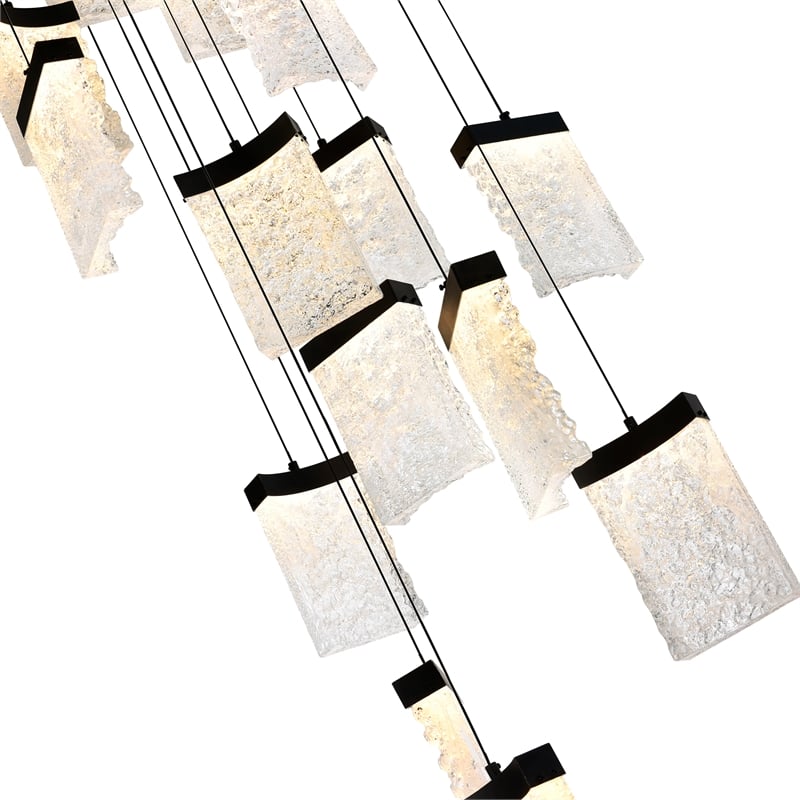 CWI Lighting Lava Integrated LED Black Chandelier