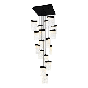 CWI Lighting Lava Integrated LED Black Chandelier