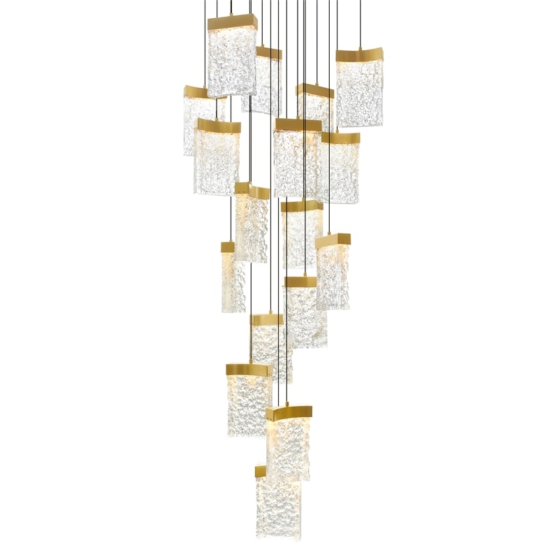 CWI Lighting Lava Integrated LED Brass Chandelier