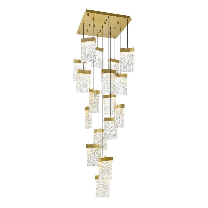 CWI Lighting Lava Integrated LED Brass Chandelier