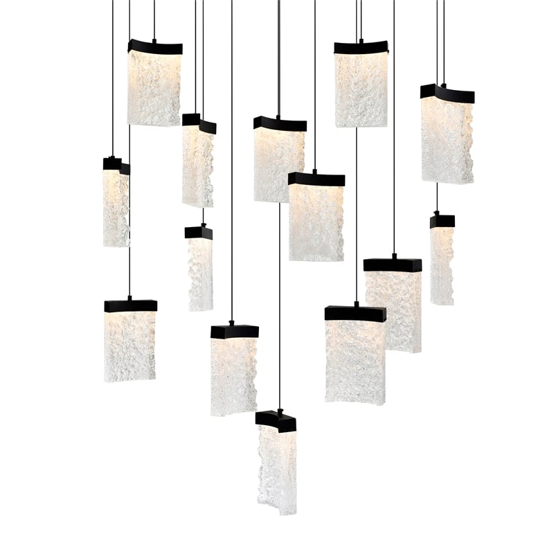 CWI Lighting Lava Integrated LED Black Chandelier
