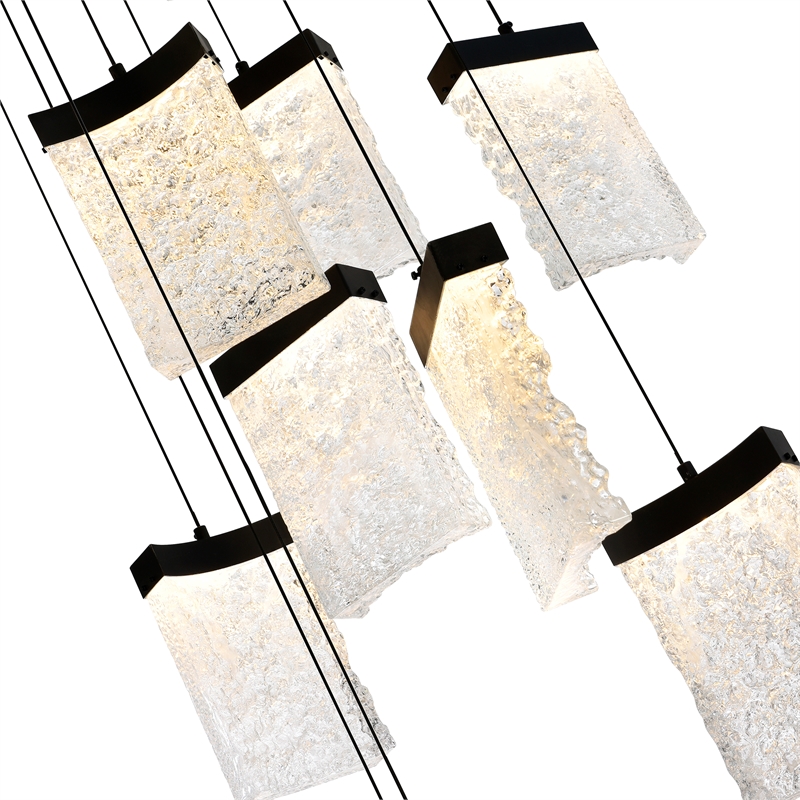 CWI Lighting Lava Integrated LED Black Chandelier
