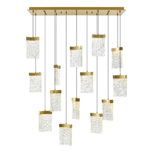 CWI Lighting Lava Integrated LED Brass Chandelier