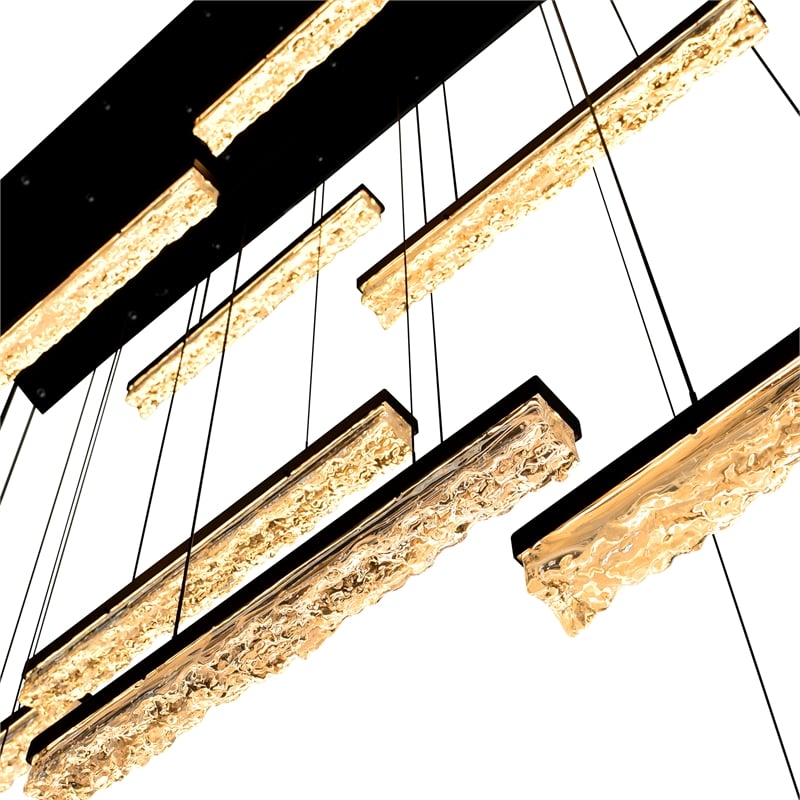 CWI Lighting Stagger Integrated LED Black Chandelier