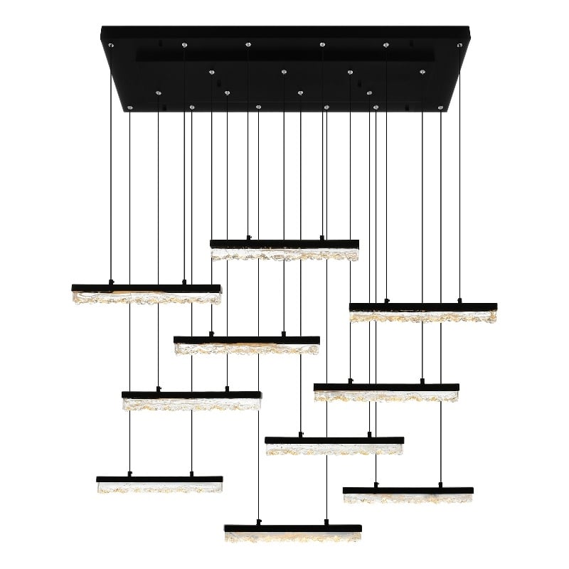 CWI Lighting Stagger Integrated LED Black Chandelier