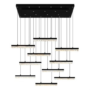 CWI Lighting Stagger Integrated LED Black Chandelier