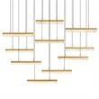 CWI Lighting Stagger Integrated LED Brass Chandelier