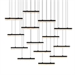 CWI Lighting Stagger Integrated LED Black Chandelier