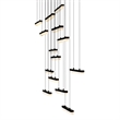 CWI Lighting Stagger Integrated LED Black Chandelier