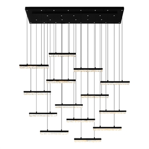 CWI Lighting Stagger Integrated LED Black Chandelier