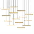 CWI Lighting Stagger Integrated LED Brass Chandelier