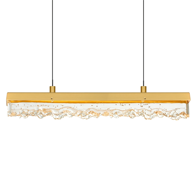 CWI Lighting Stagger Integrated LED Brass Chandelier