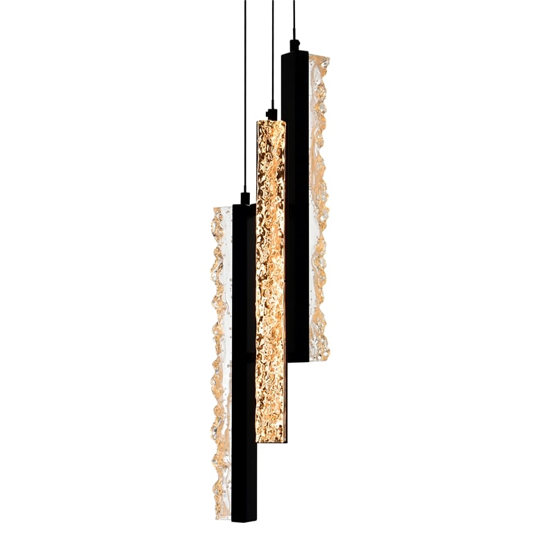 CWI Lighting Stagger Integrated LED Black Mini Pendant