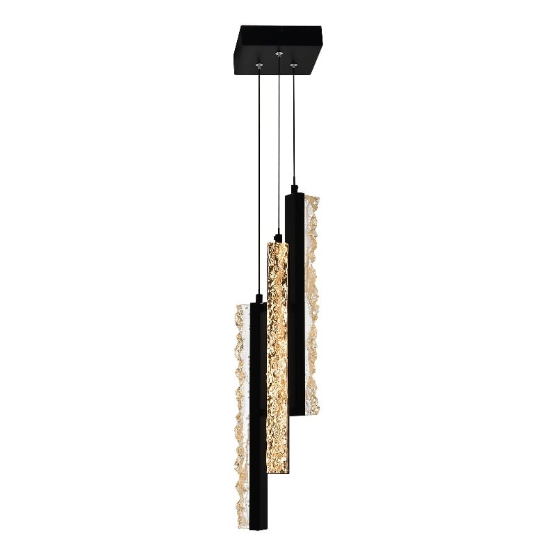 CWI Lighting Stagger Integrated LED Black Mini Pendant