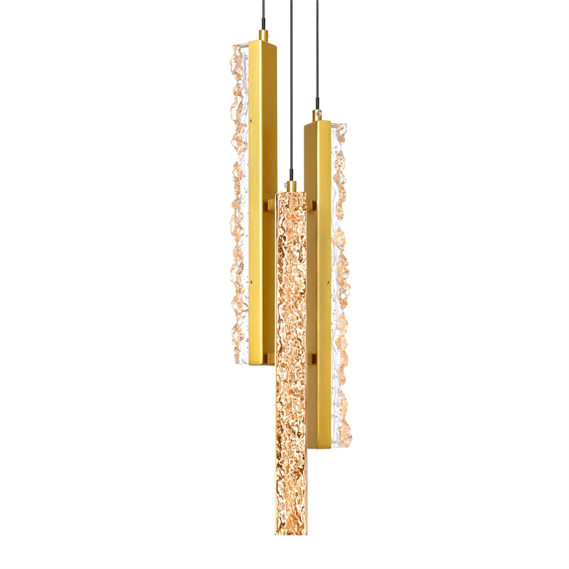 CWI Lighting Stagger Integrated LED Brass Mini Pendant