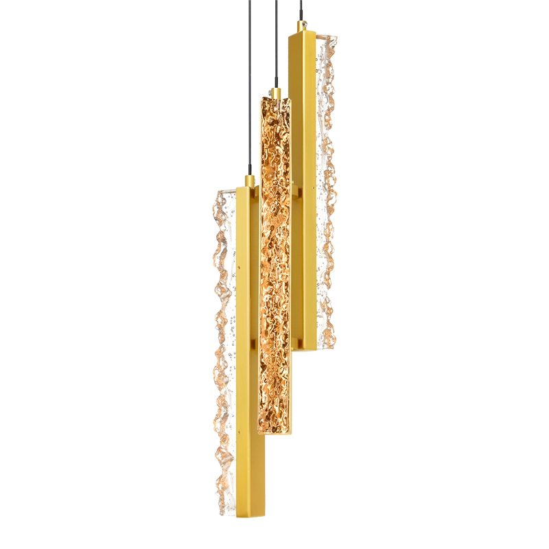 CWI Lighting Stagger Integrated LED Brass Mini Pendant